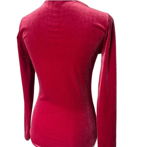 J. Crew Mercantile Elegant Red Velvet Women's Bodysuit (Size: Small) - Picture 11 of 12